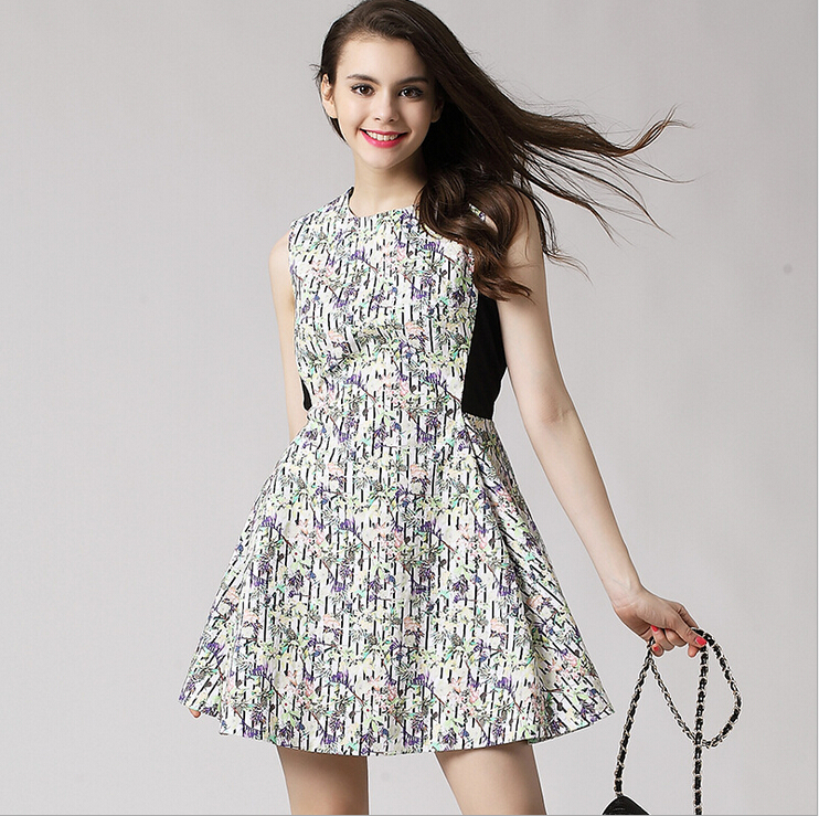 Europe And The United States Big Yards Sleeveless Vest Dress