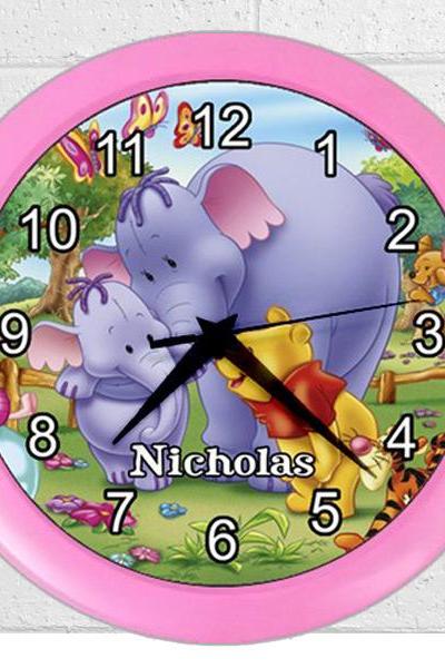 Winnie The Pooh Wall Clock Personalized